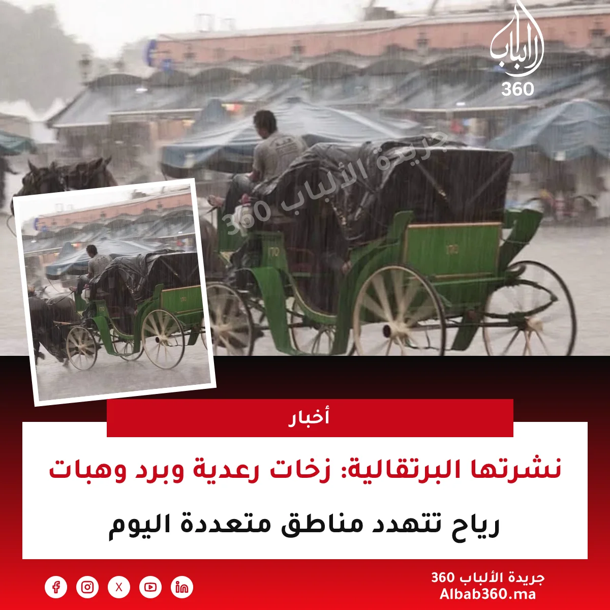نشرتها البرتقالية: زخات رعدية وبرد وهبات رياح تتهدد مناطق متعددة اليوم