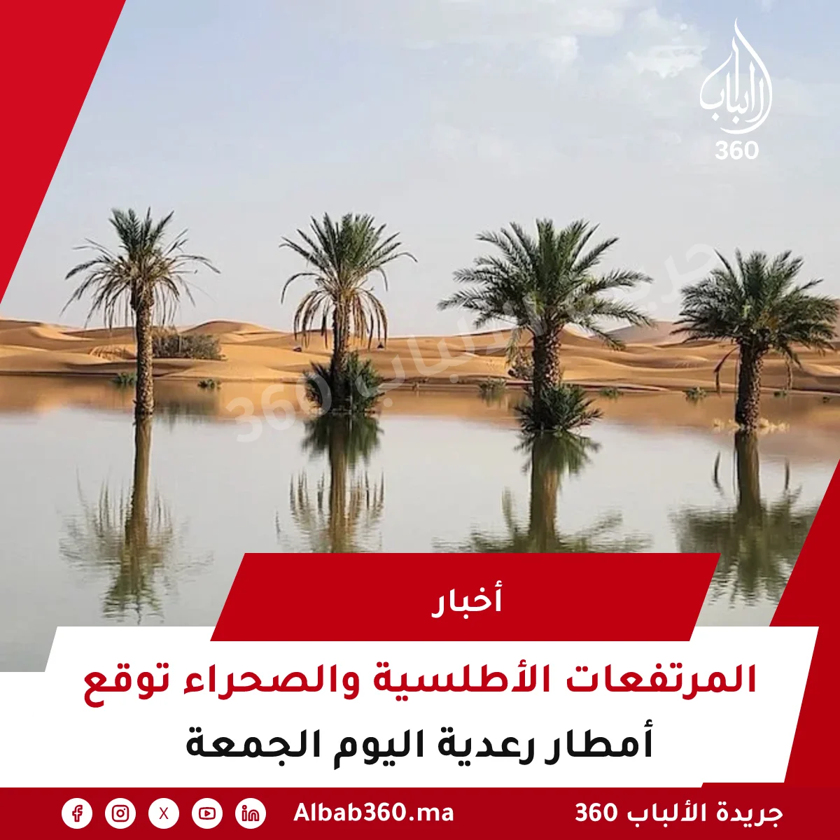 المرتفعات الأطلسية والصحراء توقع أمطار رعدية اليوم الجمعة