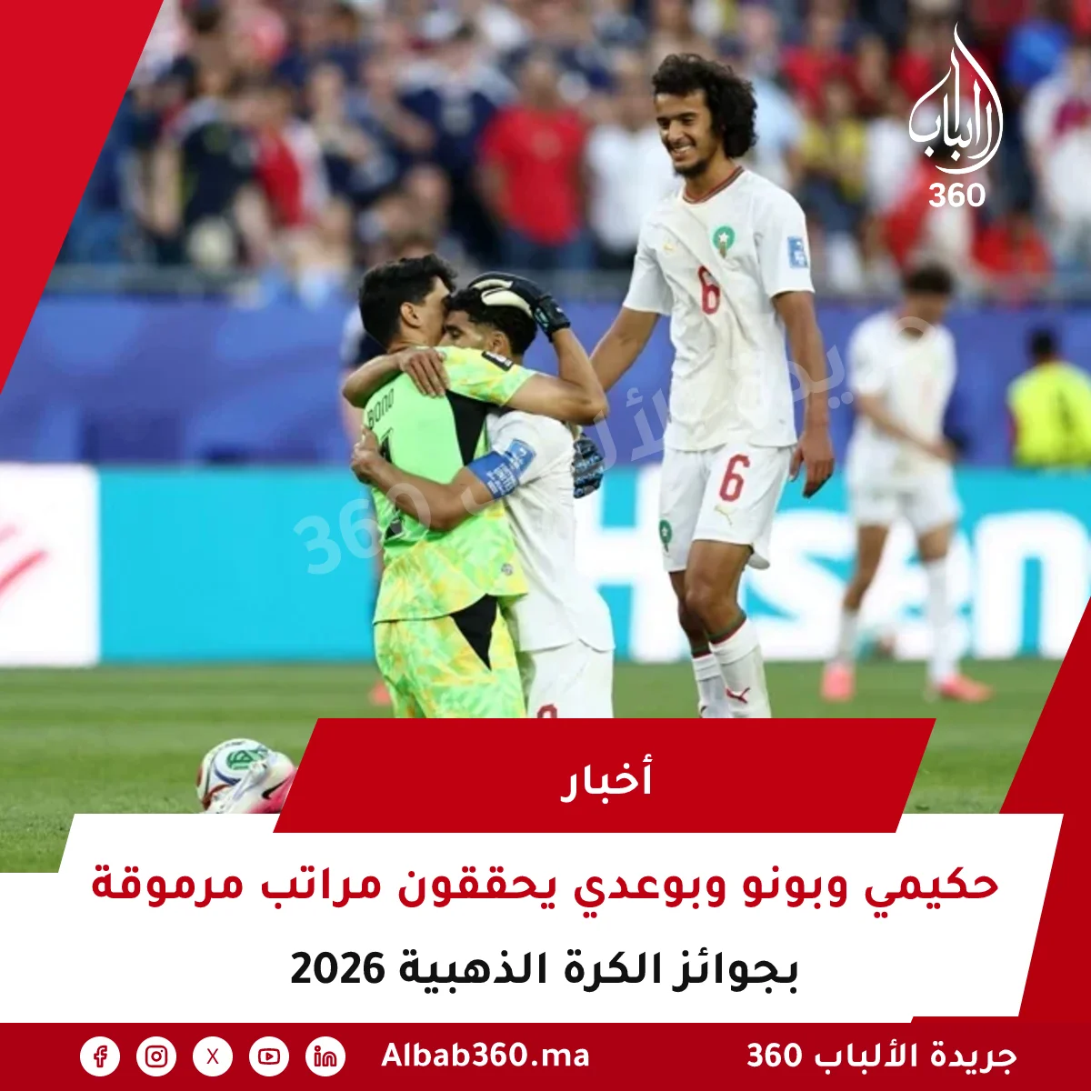 حكيمي وبونو وبوعدي يحققون مراتب مرموقة بجوائز الكرة الذهبية 2026