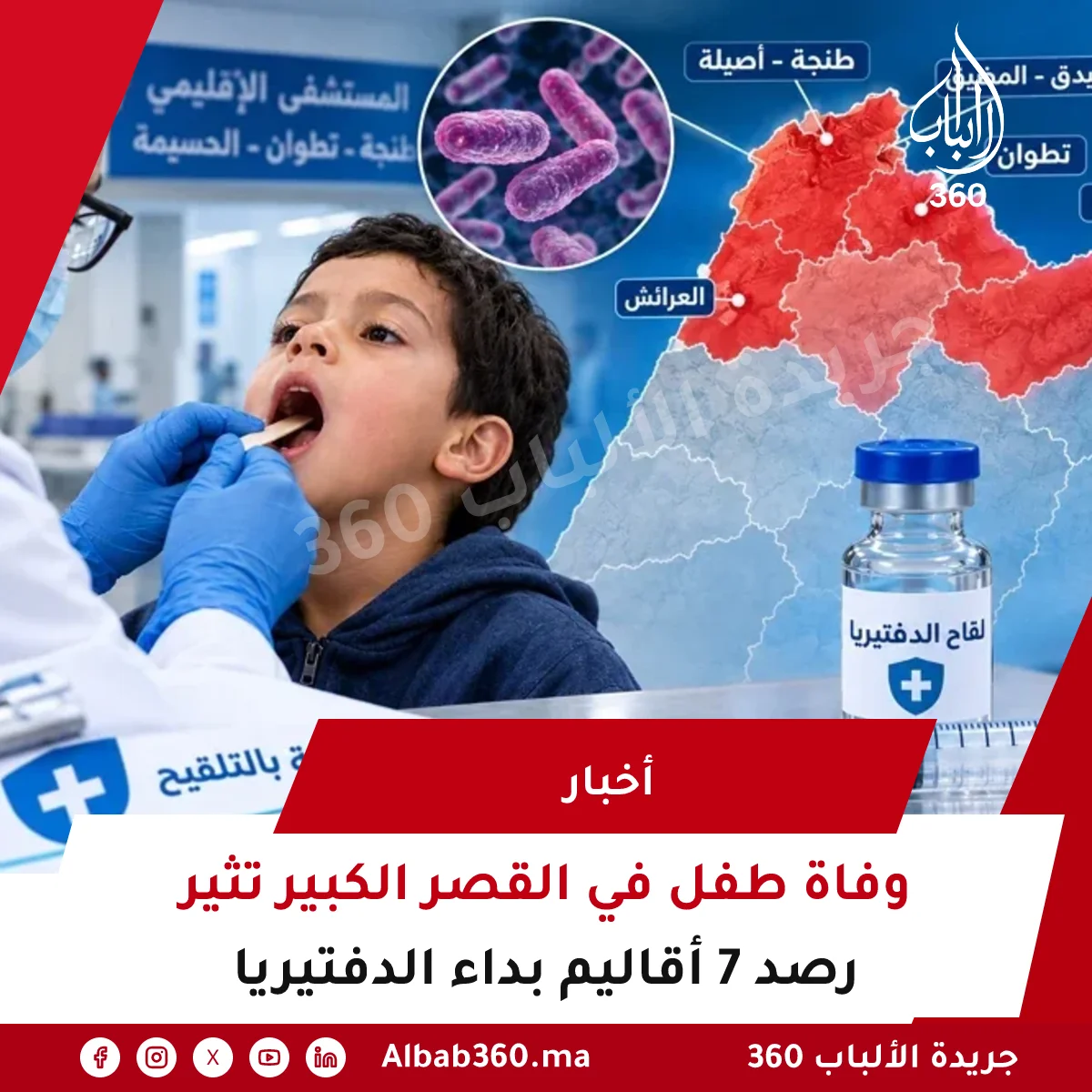 وفاة طفل في القصر الكبير تثير رصد 7 أقاليم بداء الدفتيريا