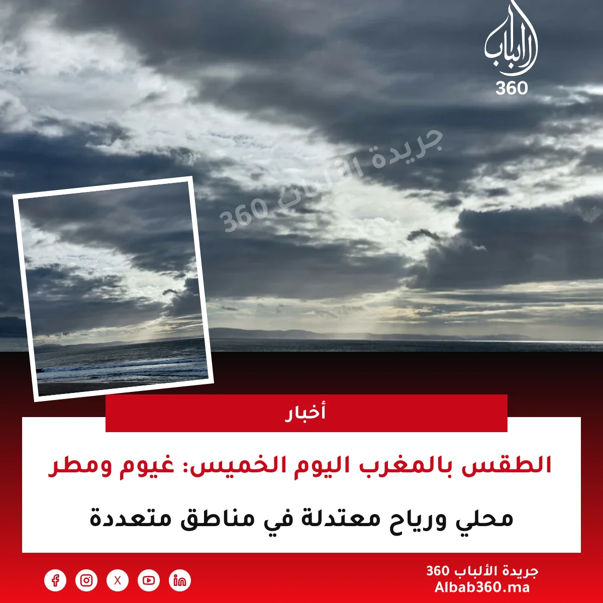 الطقس بالمغرب اليوم الخميس: غيوم ومطر محلي ورياح معتدلة في مناطق متعددة